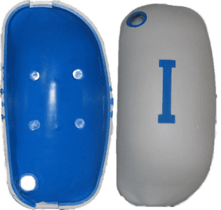 Overmolded text mouse top and bottom